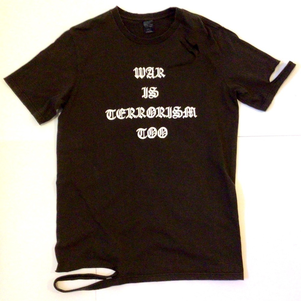Number Nine War Is Terrorism Too Brown T-shirt Size 4 Takahiro Miyashita